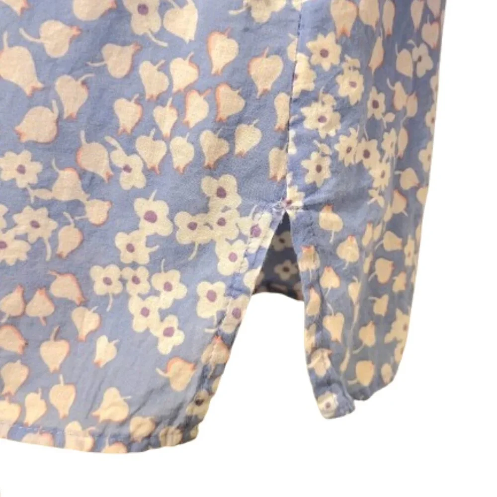 Womens Talbots LS Lightweight Spring Summer Blue Floral Coastal Top Blouse Sz 1X - Picture 5 of 10